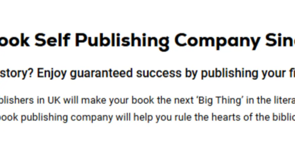 Self Publishing Book UK